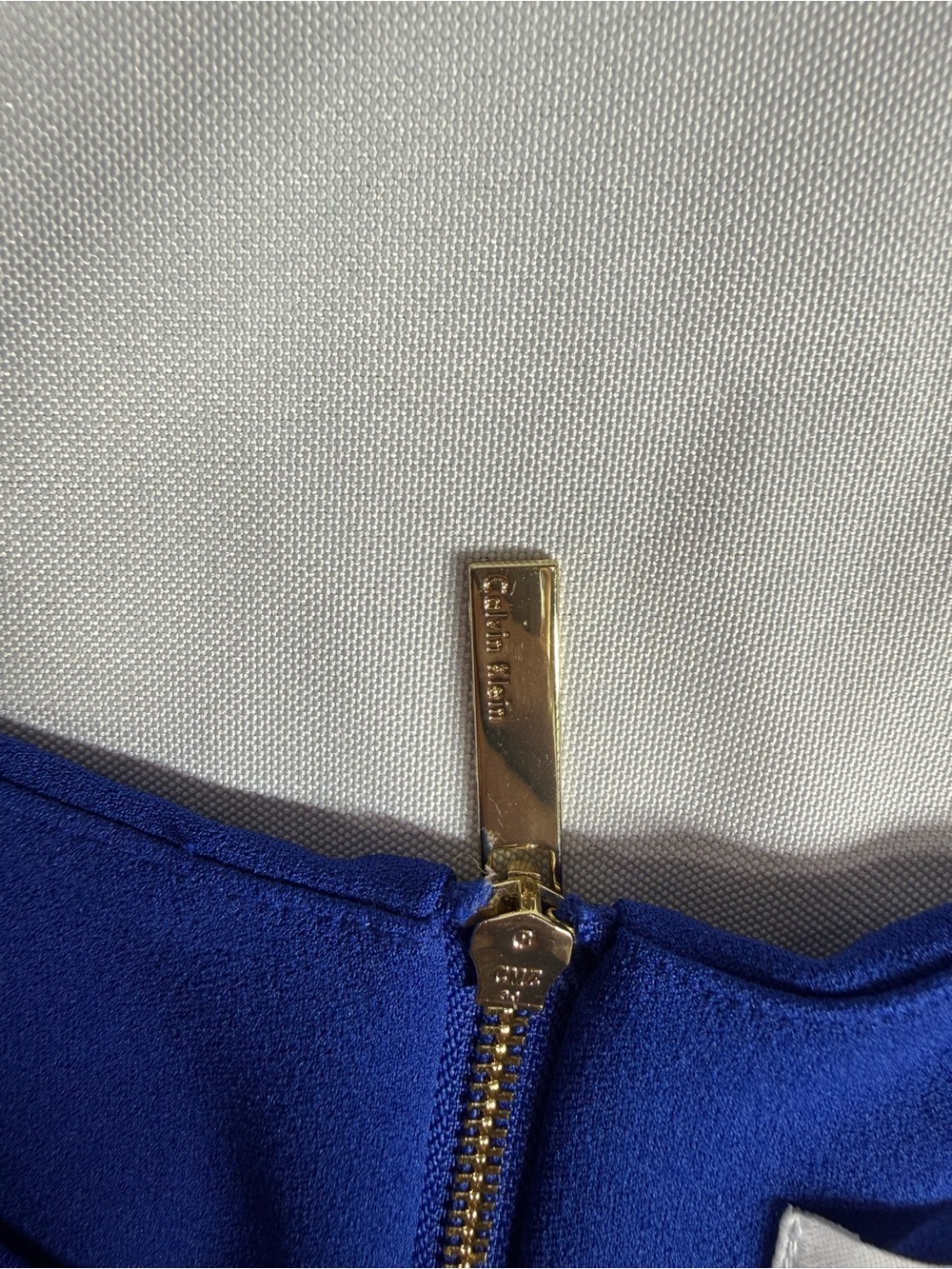 Calvin Klein Royal Blue Ruffle Sleeve Midi Sheath Dress - Picture 9 of 9